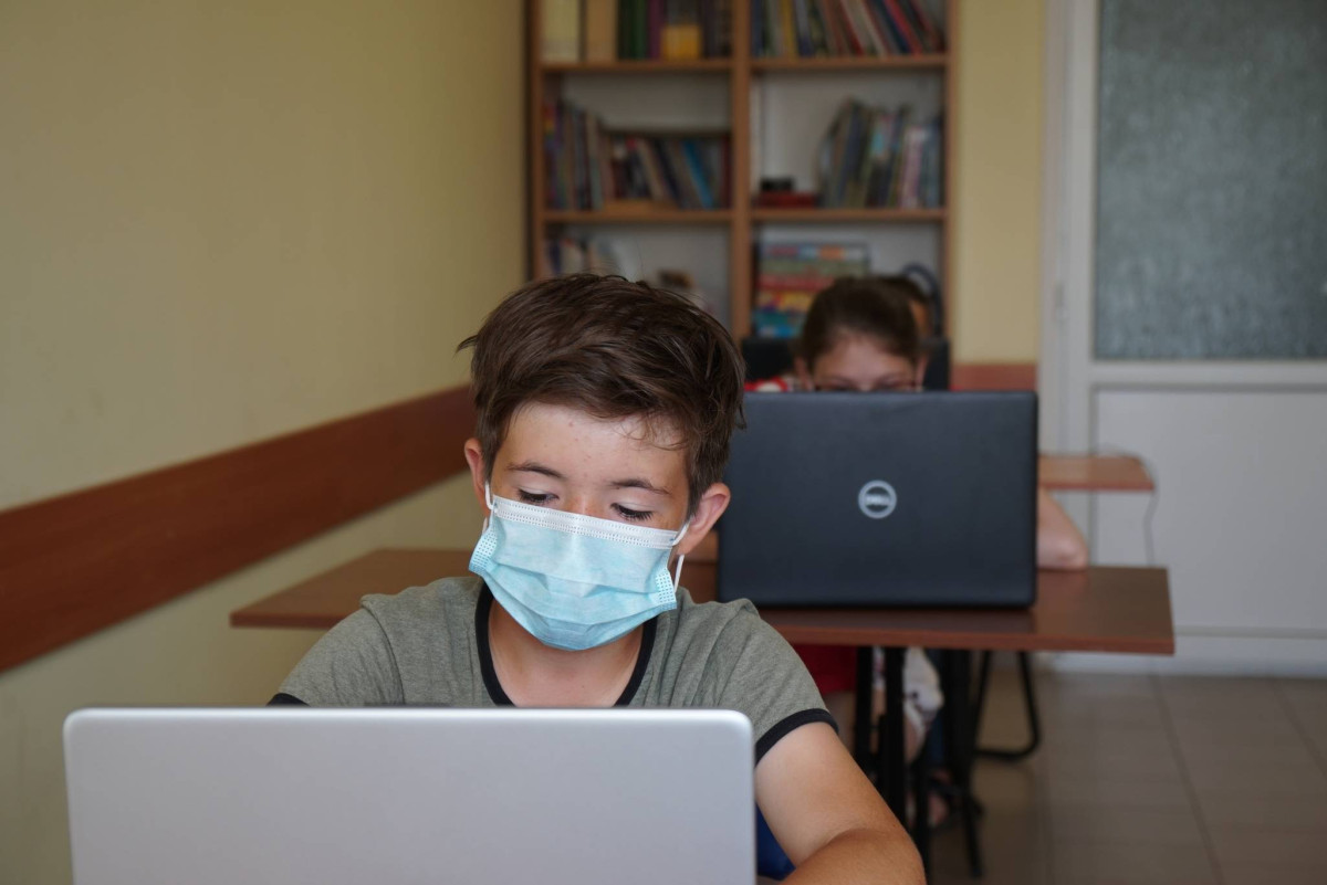 Children from the countryside of north Moldova learn to work with computers