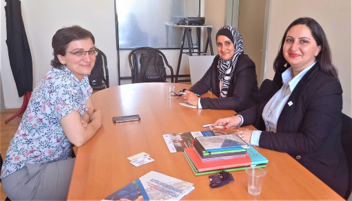 PIN Georgia Country Director Sofia Janjua and Project Manager Teona Purtskhvanidze meet with Lali Kalandadze, Head of General Education Management and Development Department at the Ministry of Education and Science of Georgia.