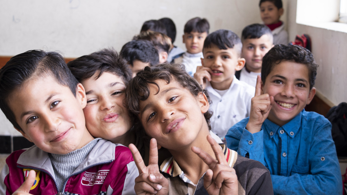 Children at school in Iraq.